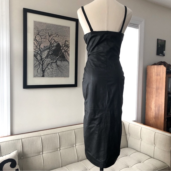 Sexy Leather Y2K Snap Front Dress - Picture 5 of 9